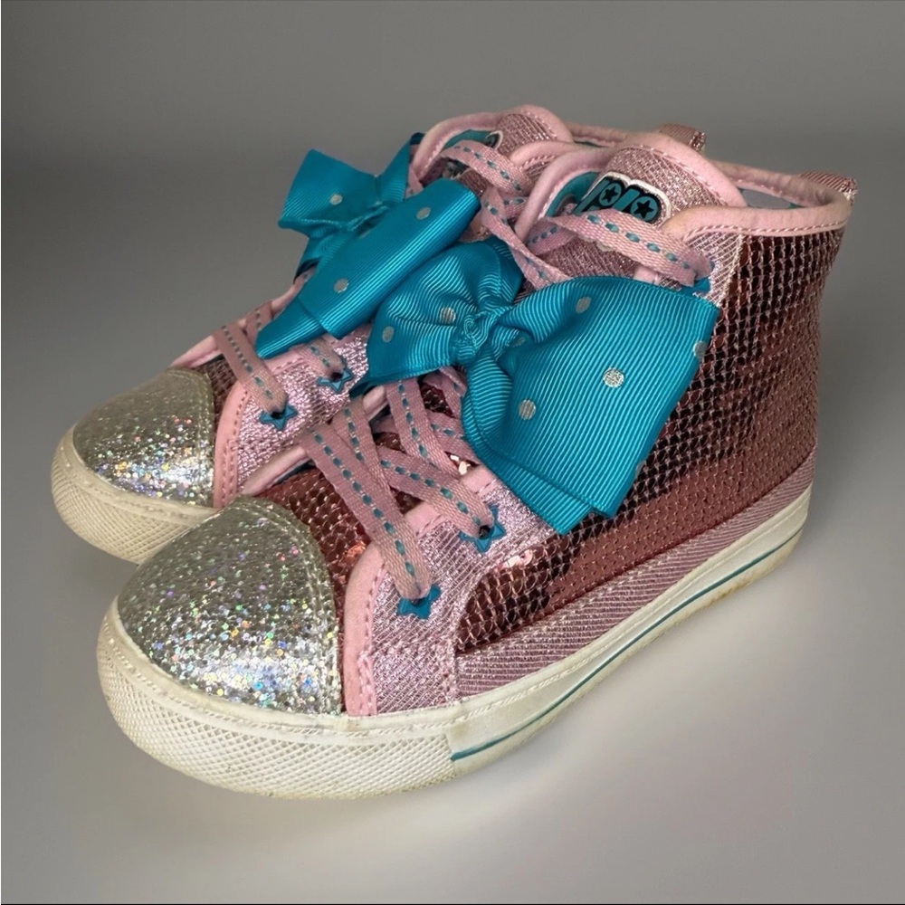 Girls Size 13 JoJo Siwa High-Top Glitter Sequins Sneakers - Picture 3 of 10